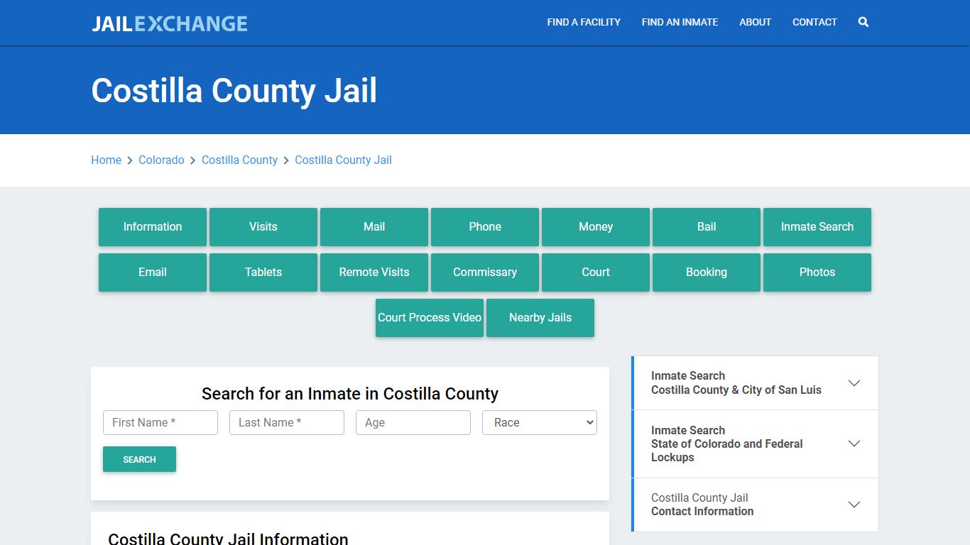 Costilla County Jail Roster Lookup, CO, Inmate Search