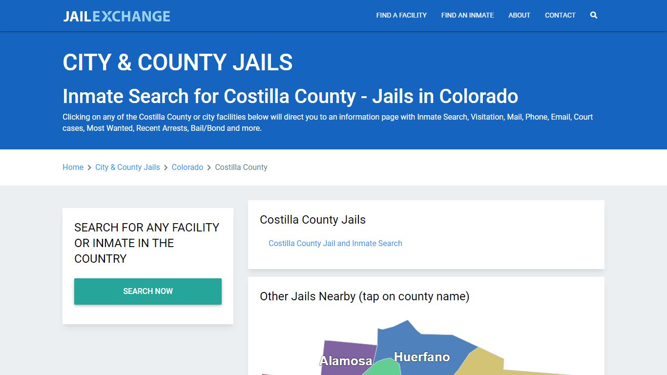 Inmate Search for Costilla County | Jails in Colorado - Jail Exchange